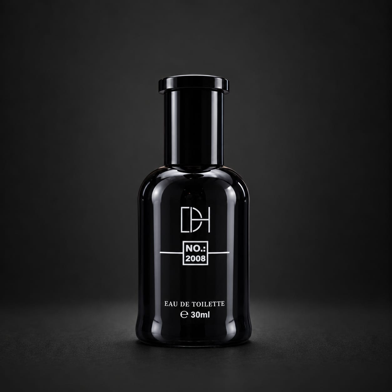 Frasco preto arredondado do perfume D'Hermosa NO. 2008 de 30 mL